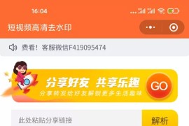 短视频去水印系统增强版印微信小程序软件源码